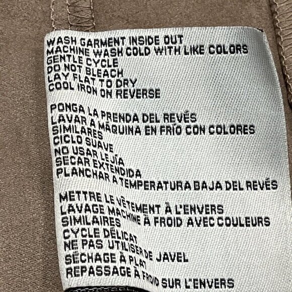 Simply Noelle Womens L XL Convertible Zip Coat Blazer Jacket Khaki Moto Soft - Picture 7 of 8